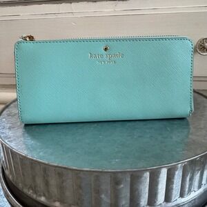 Kate Spade New York Nisha Mikas Pond Soft Aqua Long Wallet